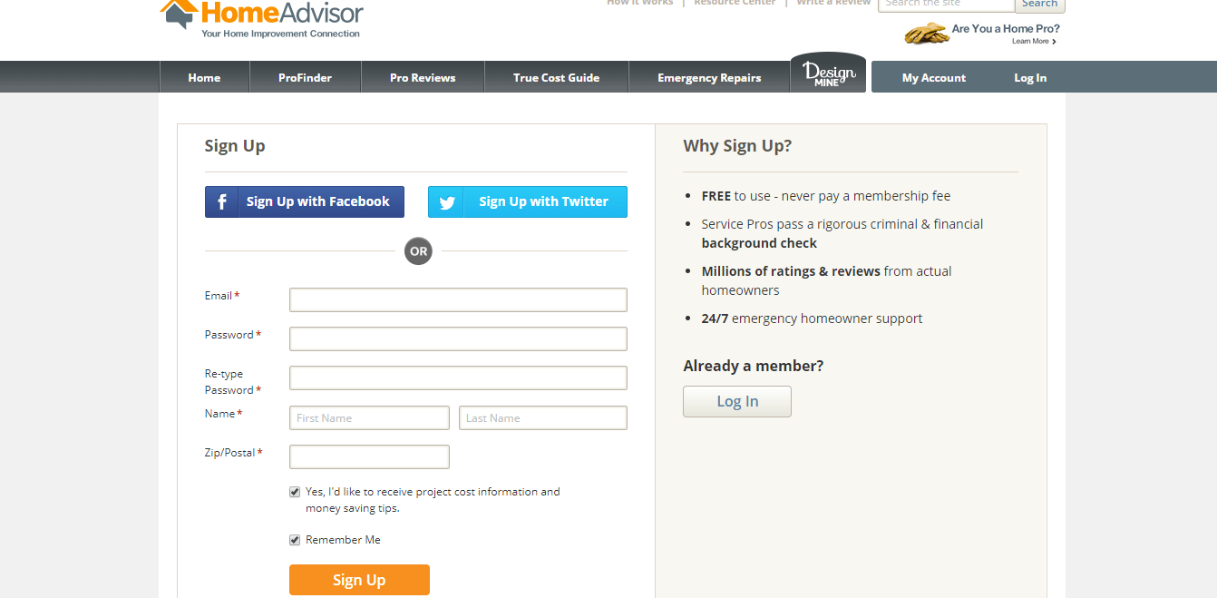 Add Business to Pro HomeAdvisor 1 TribeLocal