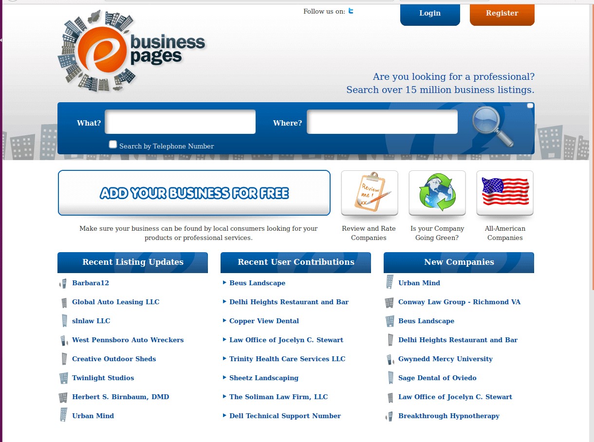 Add busniess to ebusinesspages1