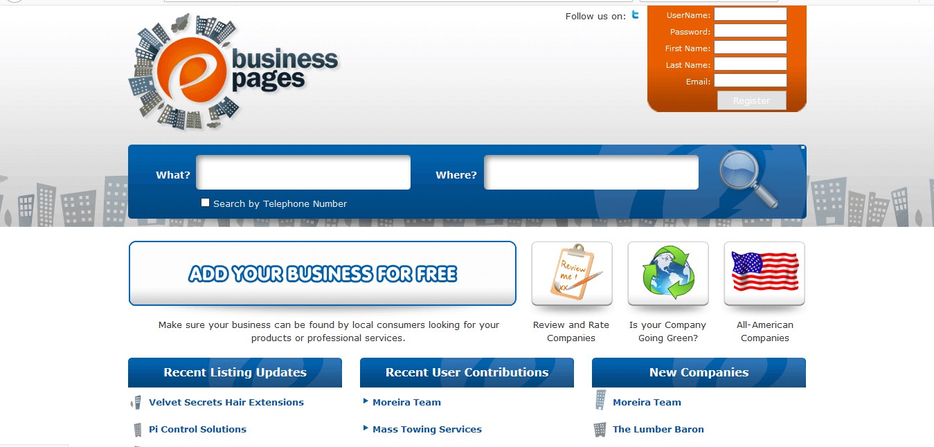 Add busniess to ebusinesspages2
