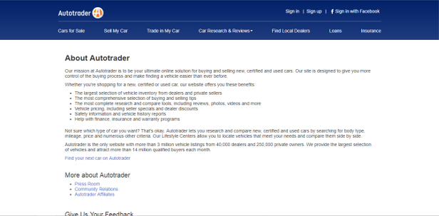 Add Business to AutoTrader Step1