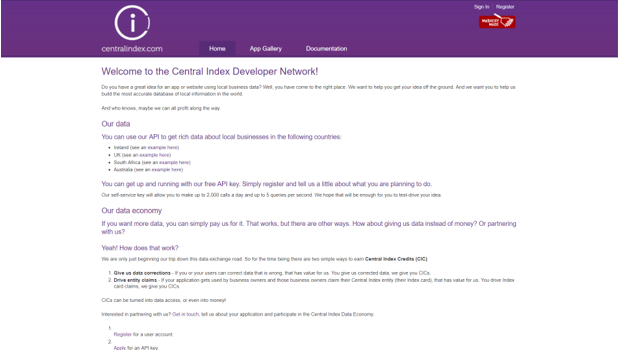 Add Business to Central Index Step3