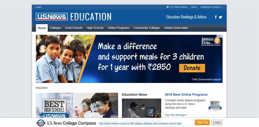Add Business to US news education Step1